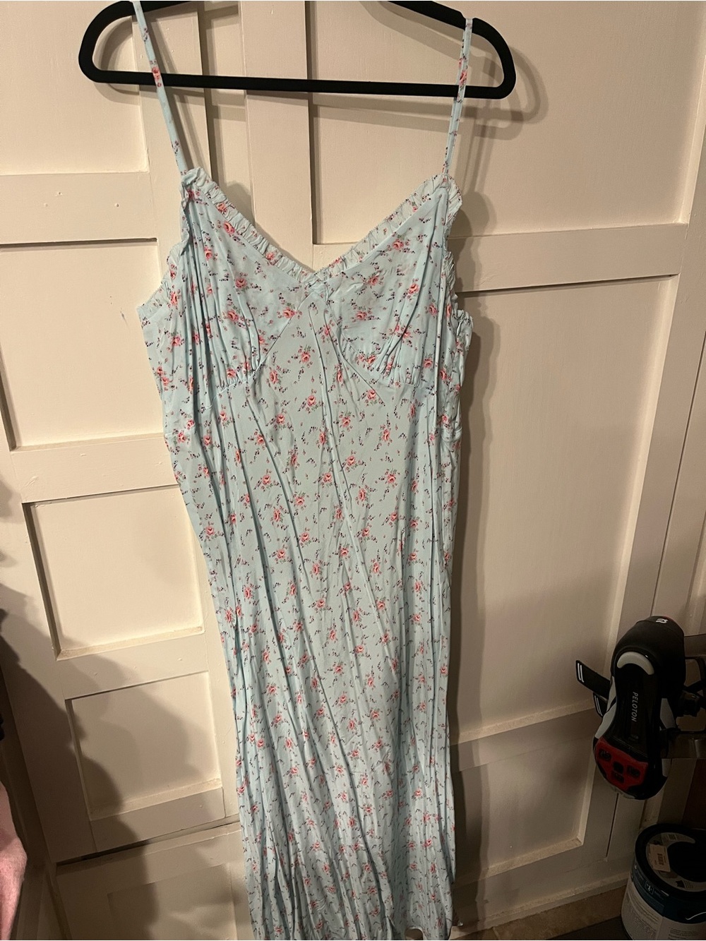 NWT. Gap. Light Blue Floral Slip Dress with Spaghetti Straps